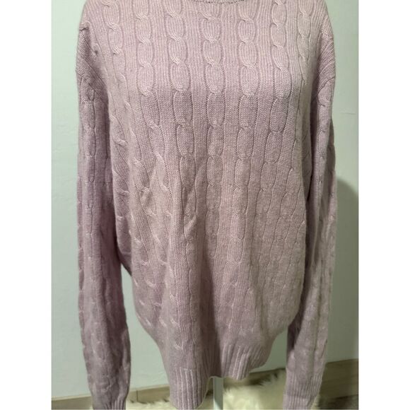 Polo By Ralph Lauren 100% Cashmere vintage lavander pullover sweater XL - Picture 8 of 8